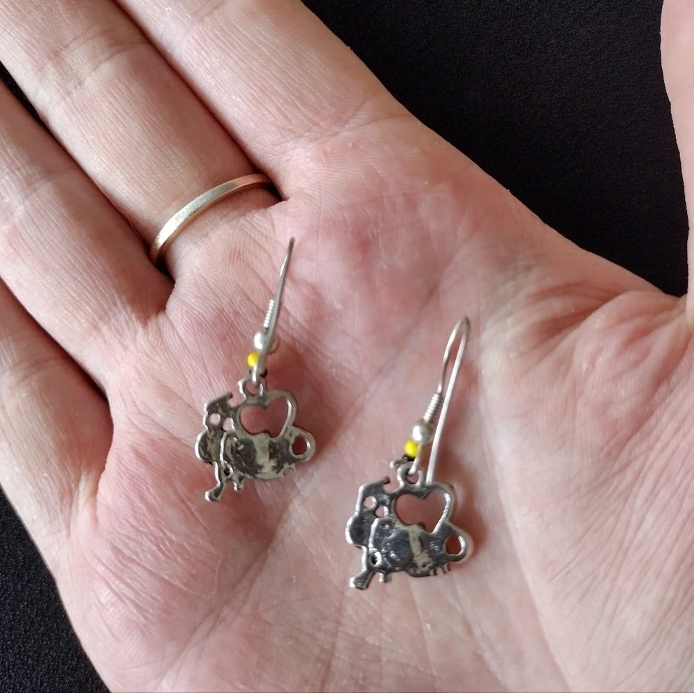 Cheerleading Silver Love To Cheer Dangle Earrings